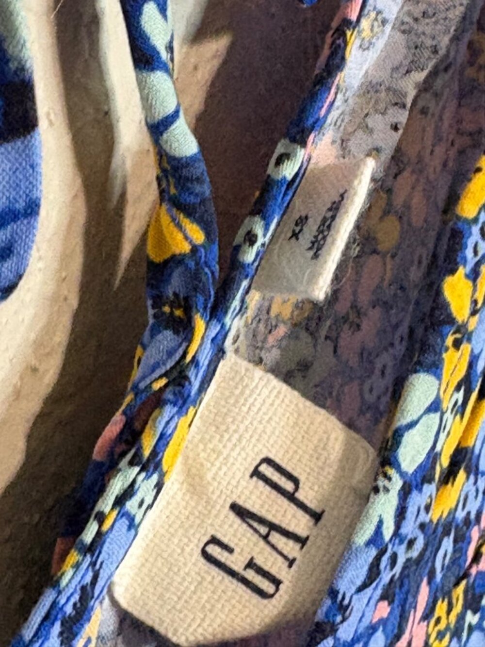 Gap Womens XS Floral Sleeveless Dress With Tie Back Blue Yellow Pink Lightweight - Picture 2 of 11